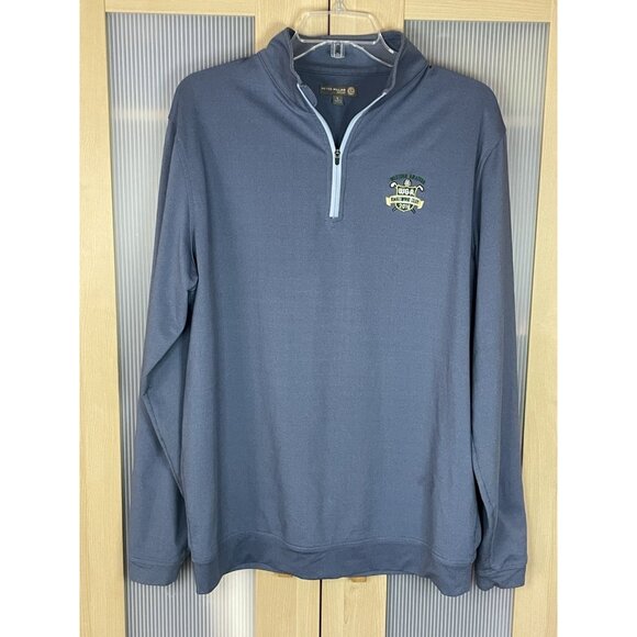 Peter Millar Other - Peter Millar Quarter Zip Sweatshirt Mens L‎ Blue Crown Golf Pullover WGA Casual